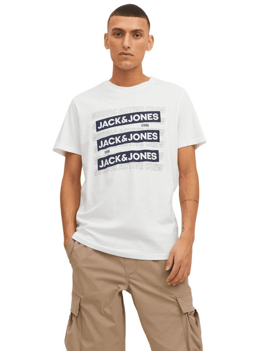 Jack & Jones Herren T-Shirt Kurzarm Weiß