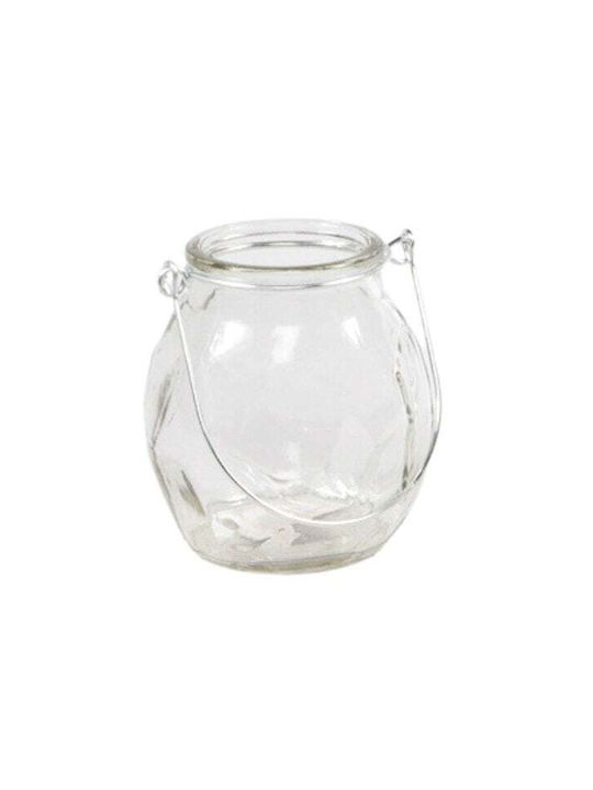 GLASS CANDLE HOLDER LANTERN 8X9CM RHOMBUS