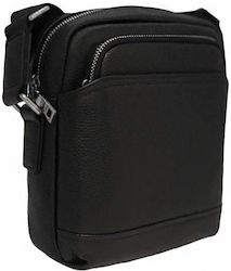 Savil Leder Herrentasche Schulter / Crossbody Schwarz