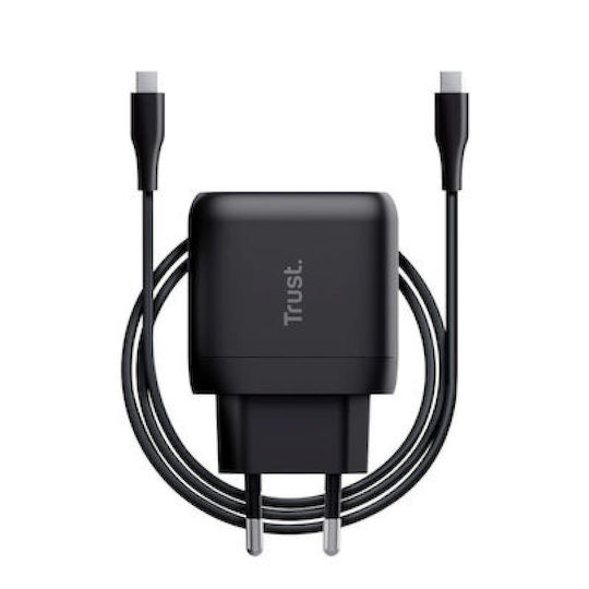 Trust Charger with USB-C Port and Cable USB-C 45W Power Delivery Blacks (Maxo)