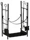 Outsunny Metallic Shelf Wood Storage 44.5x29.5x73cm Black
