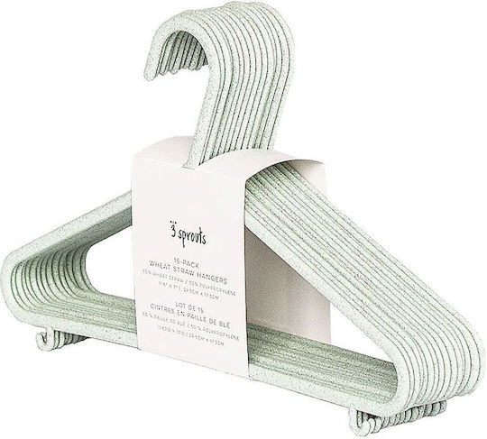 3 Sprouts Child Clothes Hanger Green 1822-IHWGRN-15 15pcs