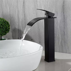 Naron Mixing Sink Faucet Waterfall Tall Black Naron Mixing Sink Faucet Waterfall Tall Black