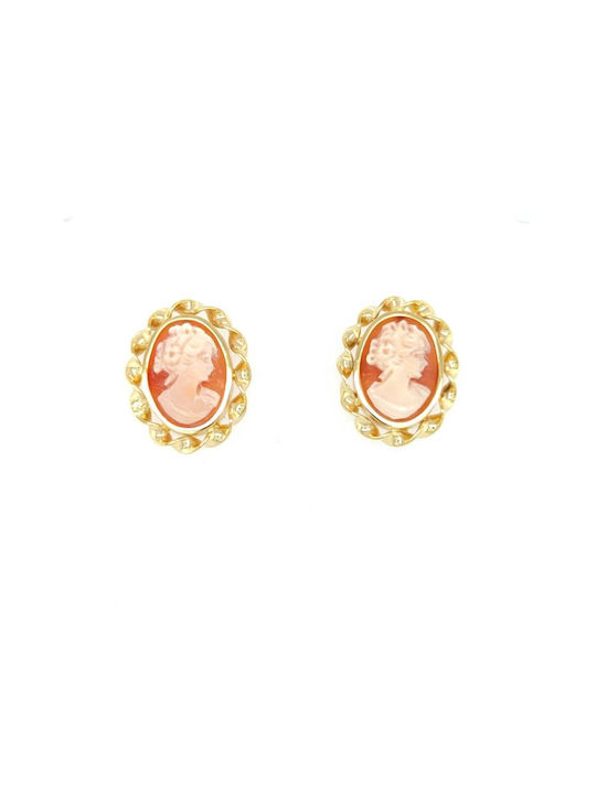 Women's Cameo earrings, 14K gold (585°)