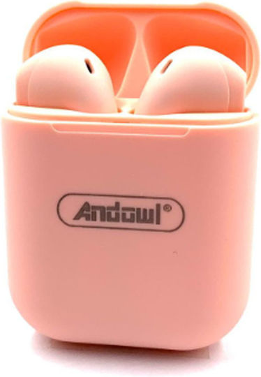 Andowl BQS13 Earbud Bluetooth Handsfree Earphones with Charging Case Pink