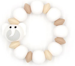 Mimijo Elephant Beißarmband für Zahnen Ohne BPA aus Silikon für 0 m+ Weiß 1Stück
