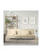 Two-Seater Couch Bed Ecru 200x89x70 cm
