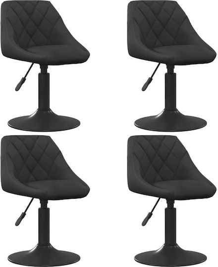 Hocker Bar mit Rückenlehne & Höhenverstellbar Schwarz 4Stück 46x44x62.5-77.5cm