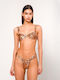 Alicia Printed Set Bikini Brazil Animal Print Καφέ