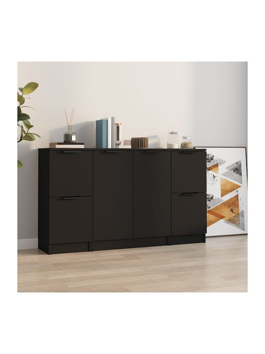 Wooden Buffet Black L120xW30xH70cm