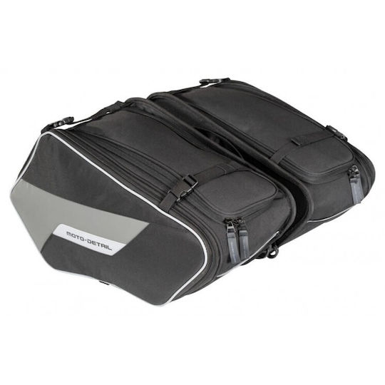Moto-Detail Motorcycle Saddle Side Bag Set 20lt in Black Colour