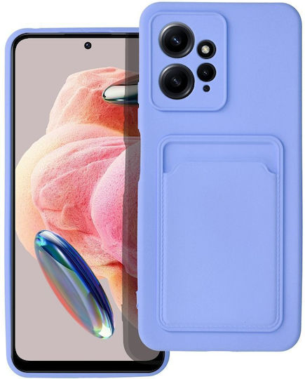 Forcell Card Umschlag Rückseite Silikon mit Kartenhalter Lila (Redmi Note 12 4G)