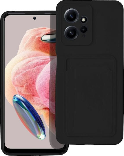 Forcell Card Back Cover Silicon cu Suport pentru Carduri Negru (Redmi Note 12 4G)