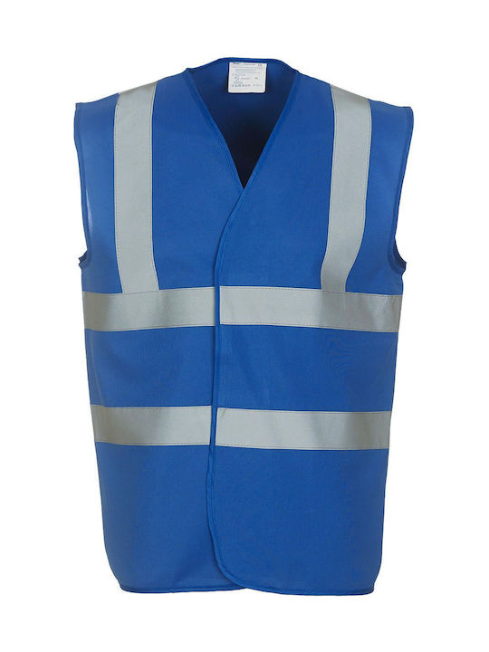 Yoko HVW100P Royal Safety Vest with Reflective Film Blue