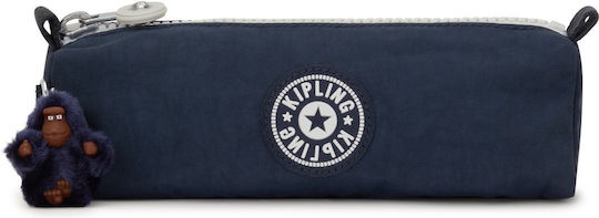 Kipling Freedom Pencil Case Barrel True Blue Grey