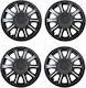 Car Hubcap Set 14" 4pcs Black