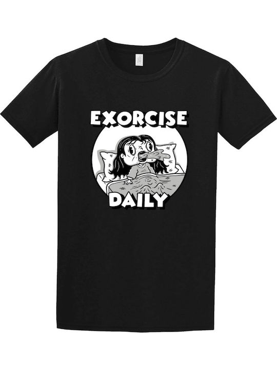 Gildan Exorcise T-shirt Μαύρο Βαμβακερό