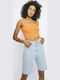 Women's Summer Crop Top with Spaghetti Straps Orange
