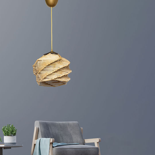 Verstellbar Hängelampe Beige Raster mit Fassung E27 32x26cm.