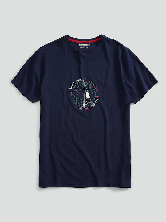 Redgreen Ανδρικό T-shirt Κοντομάνικο Navy Μπλε