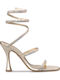 Leather Sandals with Strass Gold