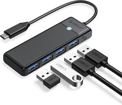 Orico USB-Hub 4 Anschlüsse USB-C PAPW4A-C3-015-BK-EP Orico USB-Hub 4 Anschlüsse USB-C PAPW4A-C3-015-BK-EP