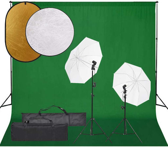 vidaXL Kit Fotografic Studio Set Lumini Fundal & Reflector Kit de iluminat pentru Studio