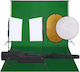 vidaXL Kit Fotografic Studio Set Lumini Fundal & Reflector Kit de iluminat pentru Studio