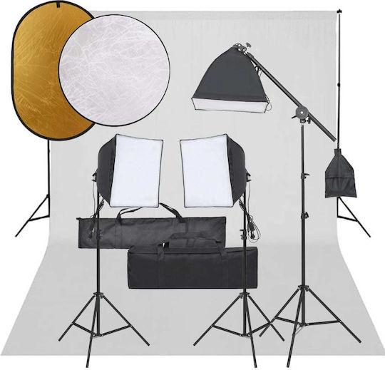 vidaXL Studio-Fotografie-Kit Set Lichter Hintergrund & Reflektor Beleuchtungsset für Studio