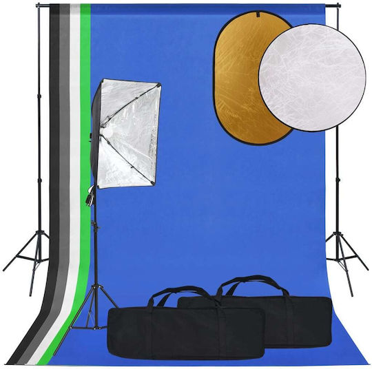 vidaXL Kit Fotografic Studio Softbox Fundal & Reflector Kit de iluminat pentru Studio