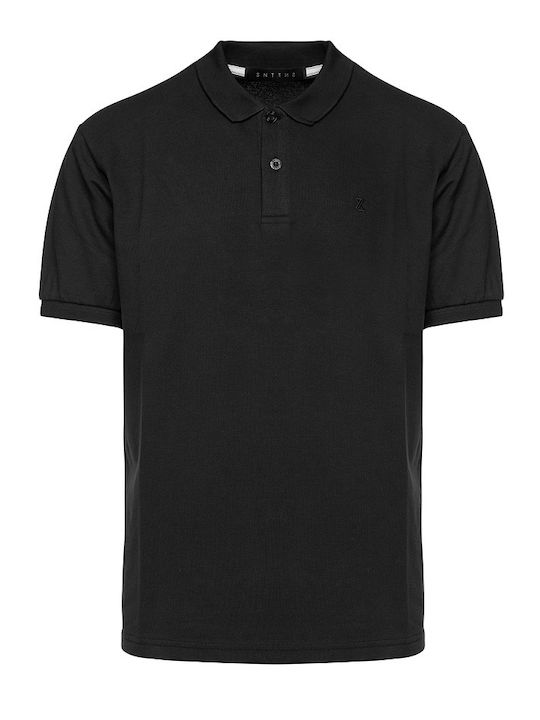 Snta Polo Pique with Short Sleeve Basic Logo t-in-t - Black