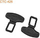 Seat Belt Buckle Alarm Stopper 2pcs Black