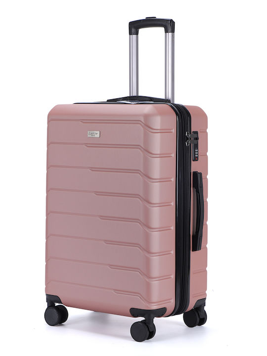 Lavor Medium Hard Pink Travel Suitcase with 4 W...