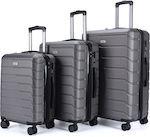 Lavor 1-601 Travel Suitcases Hard Gray Maximum Height 75cm with 4 Wheels Set of 3pcs