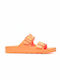 Birkenstock Damen Flache Sandalen Anatomisch in Orange Farbe Schmal Passform