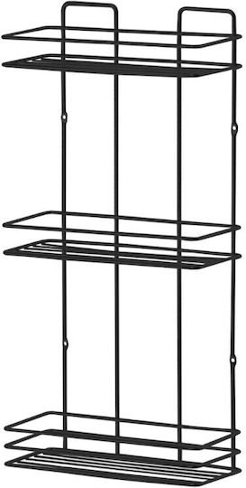 Metalife Стенен Рафт за баня Метален с 3 рафта 24x11x50см Черна