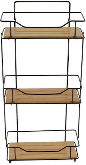 Atmosphera Επιτοίχια Ραφιέρα Μπάνιου Bamboo με 3 Ράφια 27x12x57cm Καφέ
