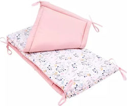 Jukki Meadow Crib Bumpers Classic Inside Pink 30x210cm