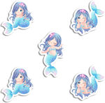 Mermaid stickers 10cm / 8pcs