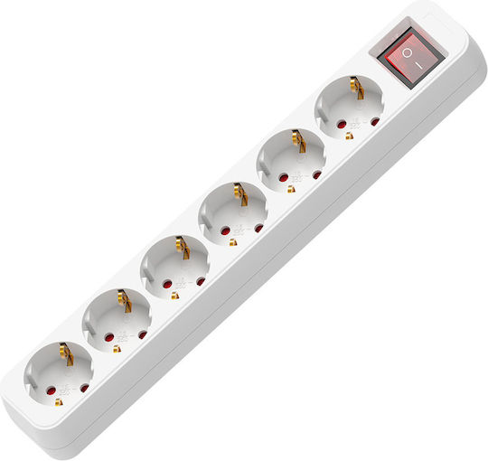 Muhler Power Strip 6 Positions with Switch and Cable 1.5m