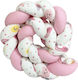 Bunny Bebe Crib Bumpers Braided Inside Braid Clouds Bow Pink 20x210cm