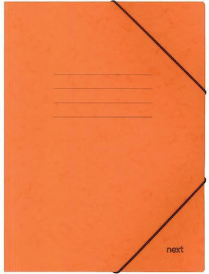 Next Folder Prespan with Rubber Band and Ears for Paper A4 Orange