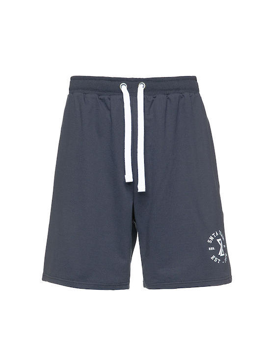 Snta Shorts with Print & White Cord - Blue Navy