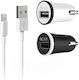 ObaStyle Φορτιστής Αυτοκινήτου με μία Θύρα: 1xUSB-A μαζί με Καλώδιο Lightning Μαύρο Χρώμα