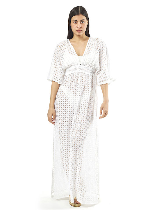 Verde Women's Maxi Caftan Beachwear White