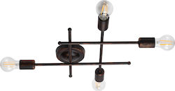 GloboStar Piping Vintage Mount Metal Ceiling Light E27 40.5cm Copper