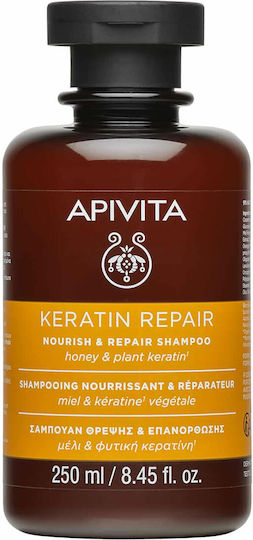 Apivita Keratin Repair Honey & Plant Keratin Σαμπουάν Αναδόμησης/Θρέψης για Ταλαιπωρημένα Μαλλιά 250ml