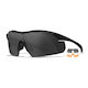 Wiley X Shooting Glasses Vapor Comm 2.5 Set of 3 Lenses with UV Protection & Anti-Scratch Coating Black