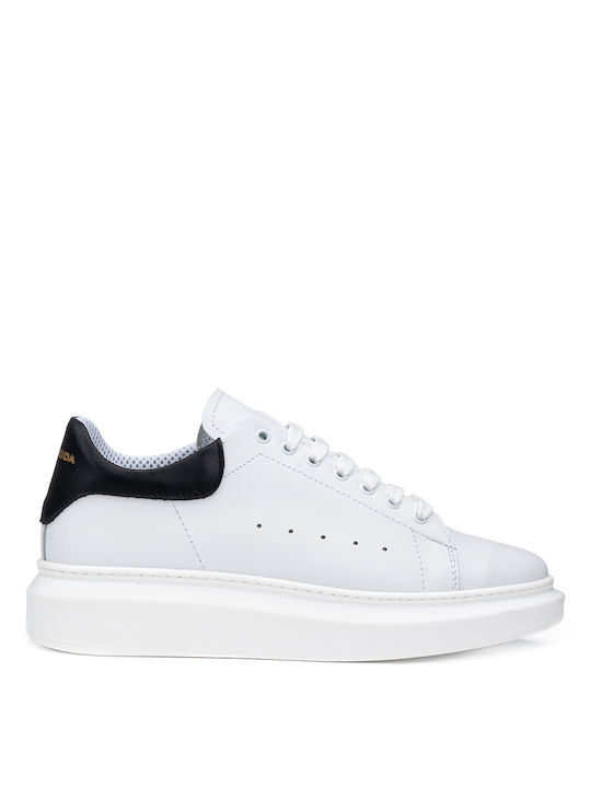 Per La Moda LEATHER SNEAKERS 254REY1KD - White/Black 254REY1KD/BIANCOnero