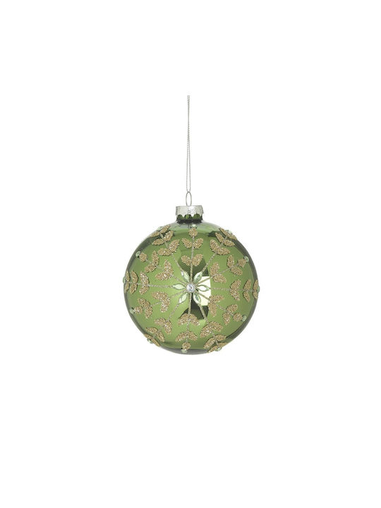 Hängendes Kugel Ornament Ornament Glas Grün 8cm